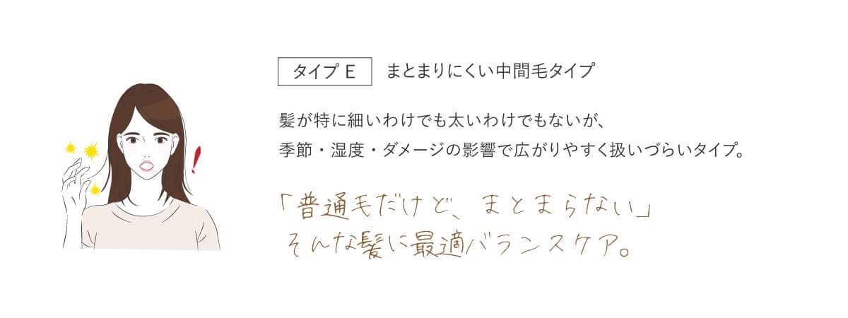 髪質診断イラスト：まとまりにくい中間毛タイプ